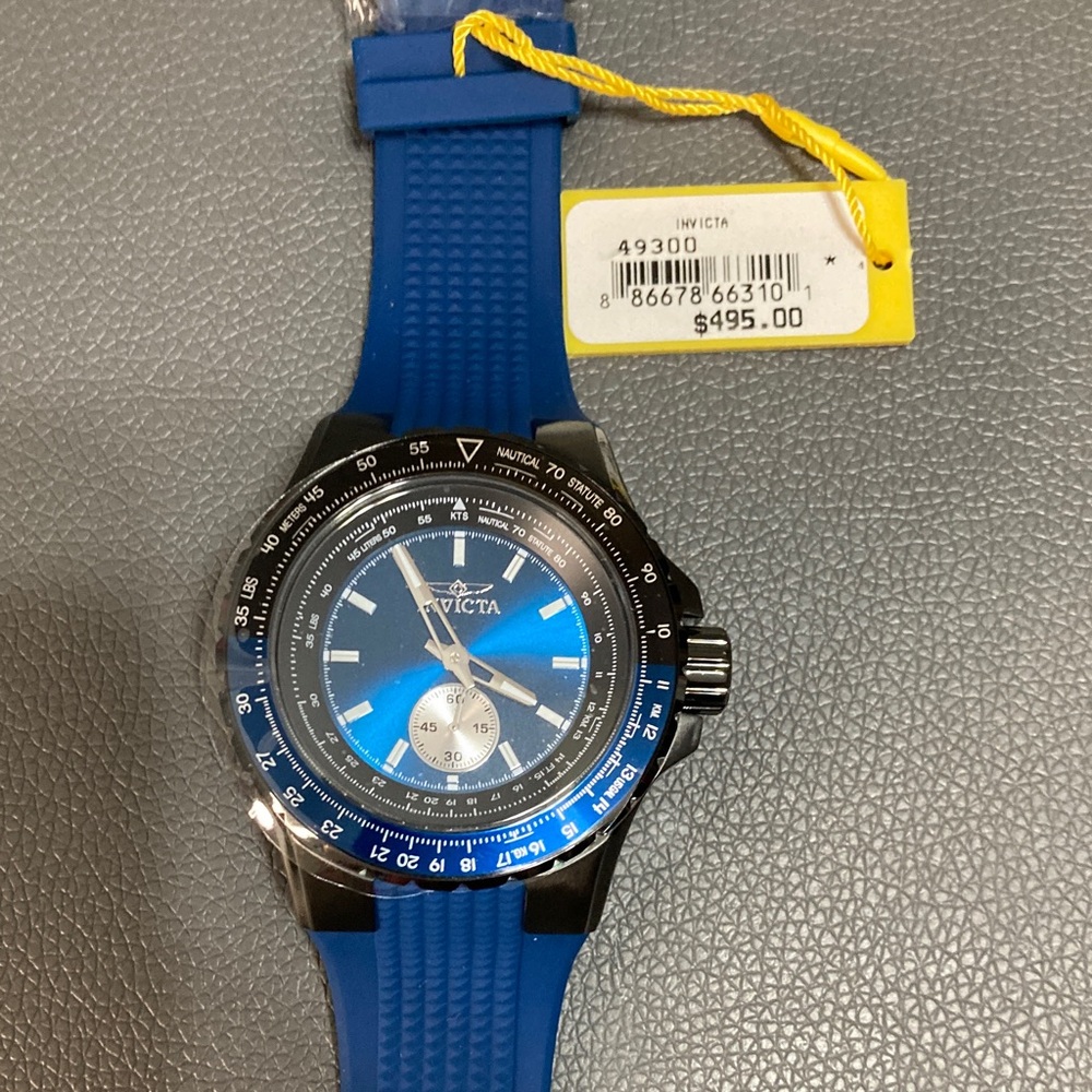 49300 - INVICTA Aviator
Men 50mm Stainless Steel Black Blue dial VD78 Quartz - Picture 2 of 8